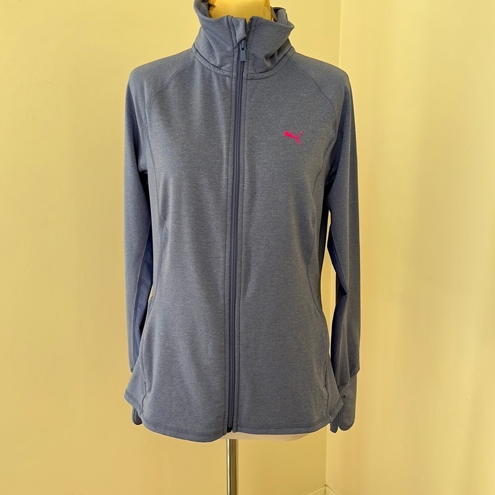 New! Puma large heathered blue zippered sweatshirt .